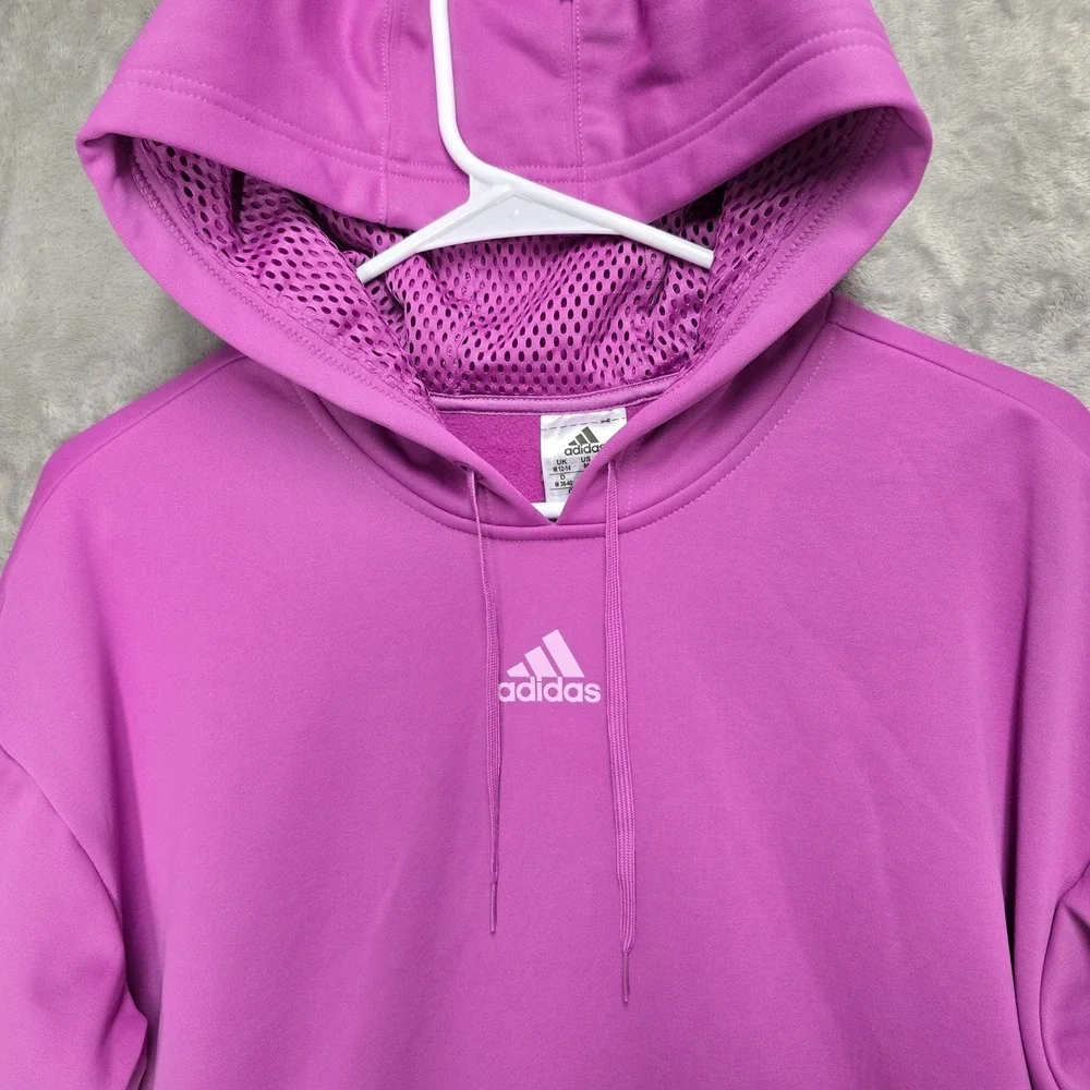 Adidas Womens Medium‎ Gear Up Hoodie Sweatshirt Semi Pulse Lilac Athleisure Gym